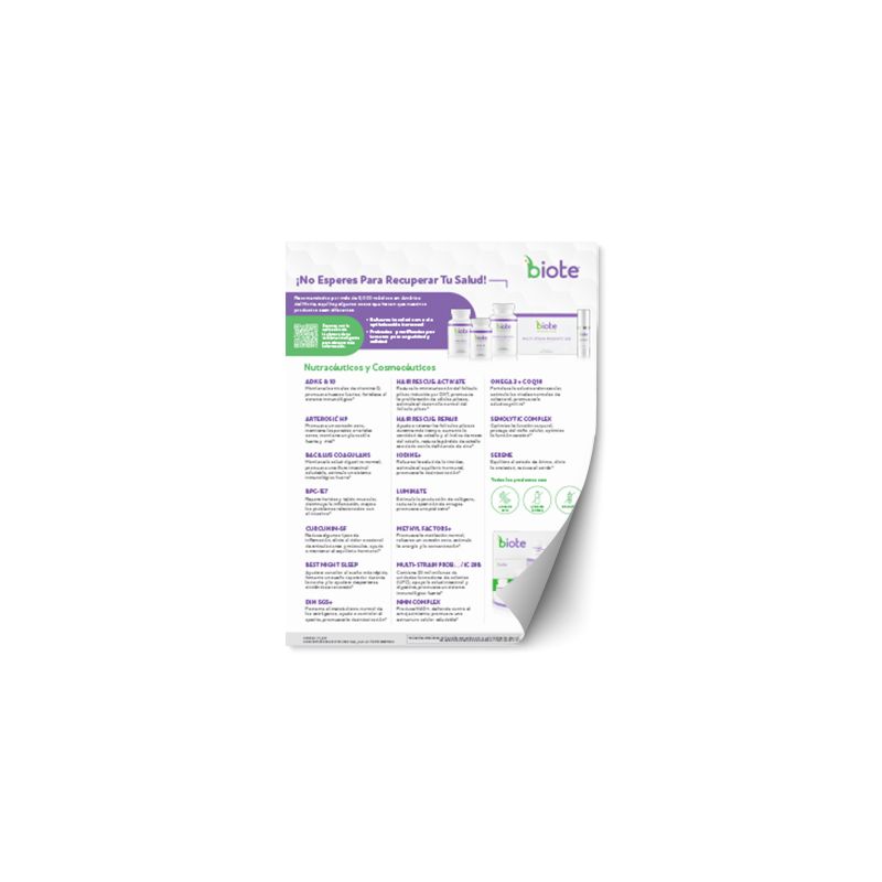 Nutraceutical & Cosmeceutical Sheet - Spanish (8.5"X11")