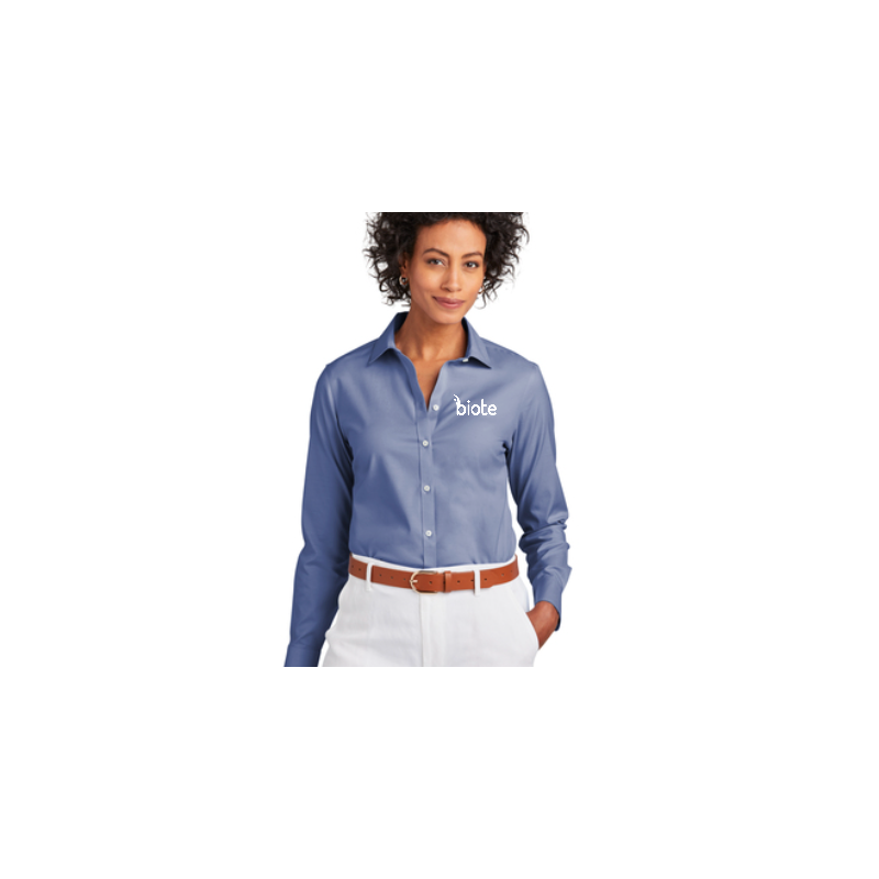 Biote (Ladies) Dress Shirt Dark Blue