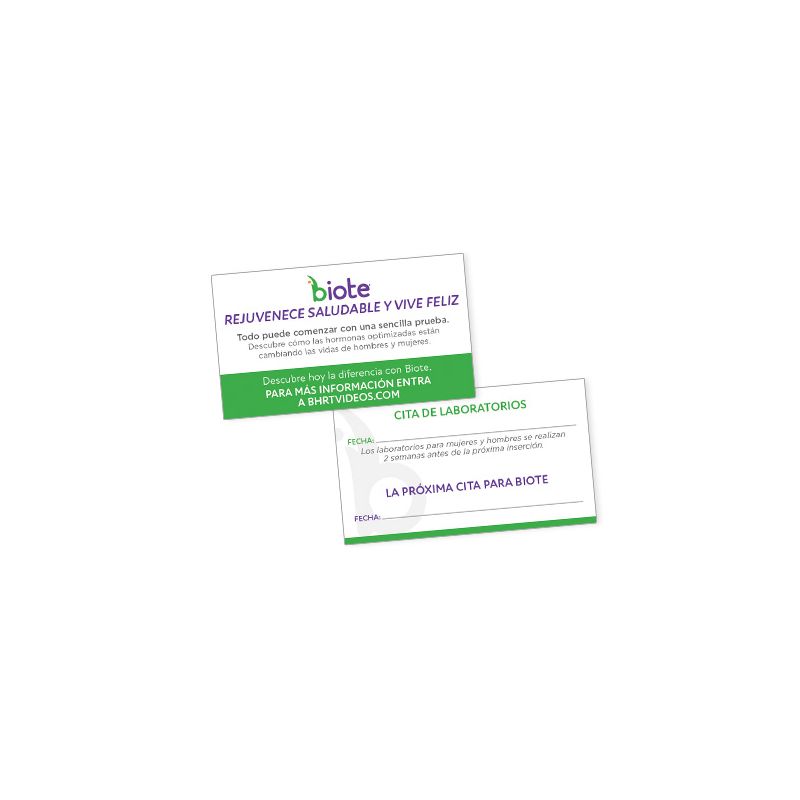 25 Pack – BHRT Business Cards - Spanish