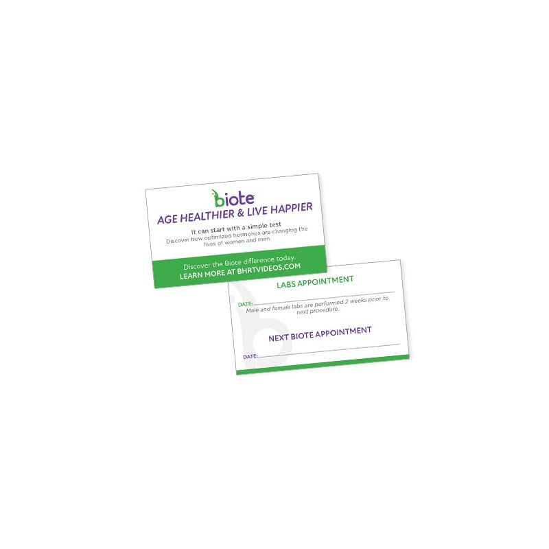 25 Pack – BHRT Business Cards - English